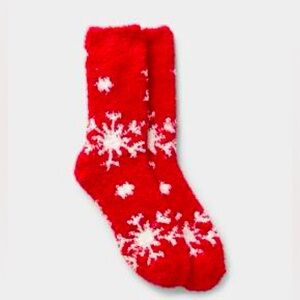 NWT GAP Women's One Size Red Snowflake Cozy Crew Socks 1 Pair